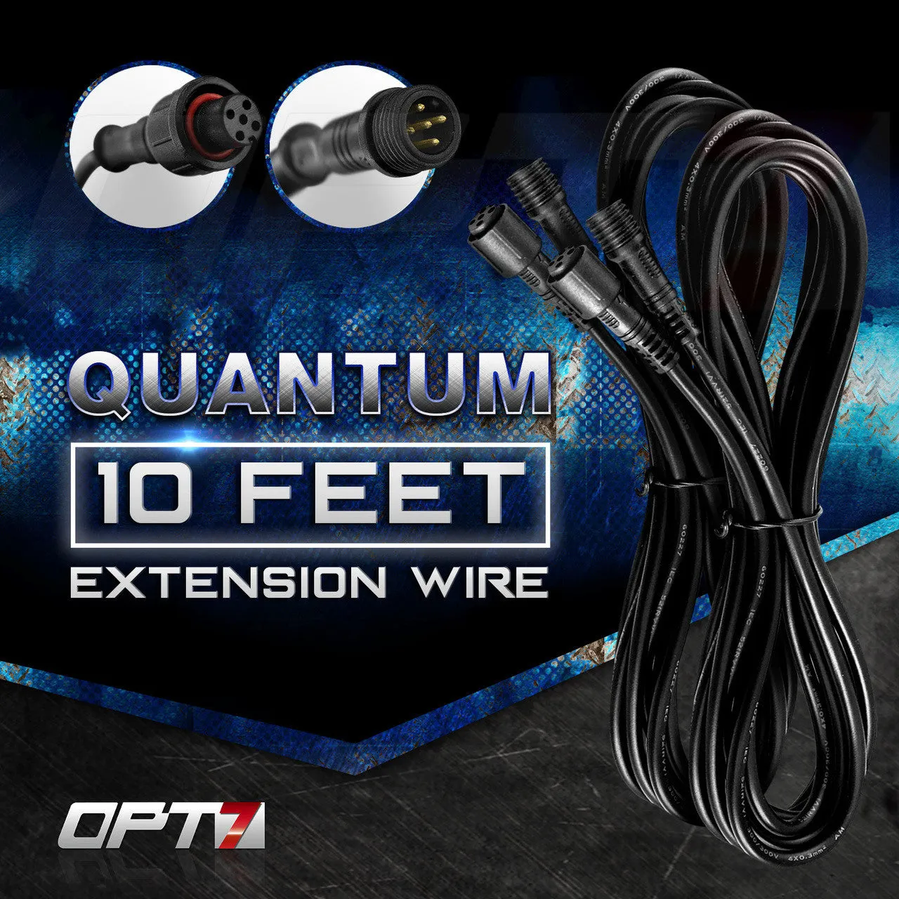 10-Foot Extension Wires 5-PIN for Quantum LED RGBW Rock Light Kit (Pair)