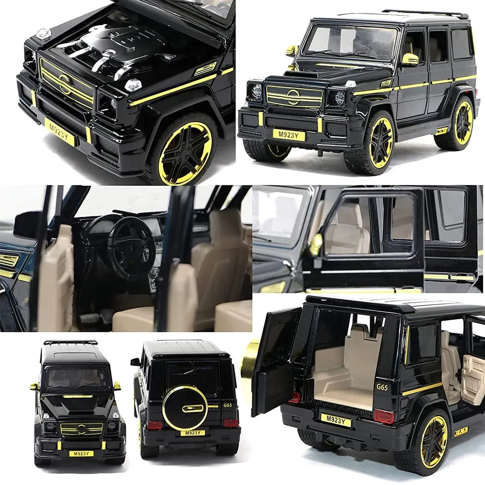 1:24 Diecast Metal Car Model G Wagon Toy Car Light Sound Pull Back Openable Doors