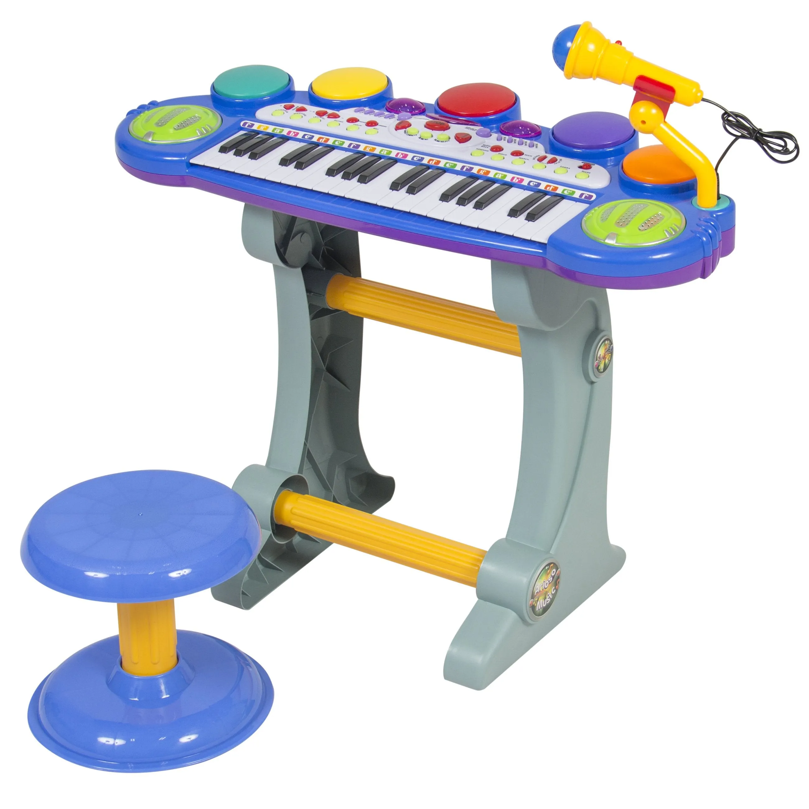 37-Key Kids Electric Keyboard w/ Microphone, Stool