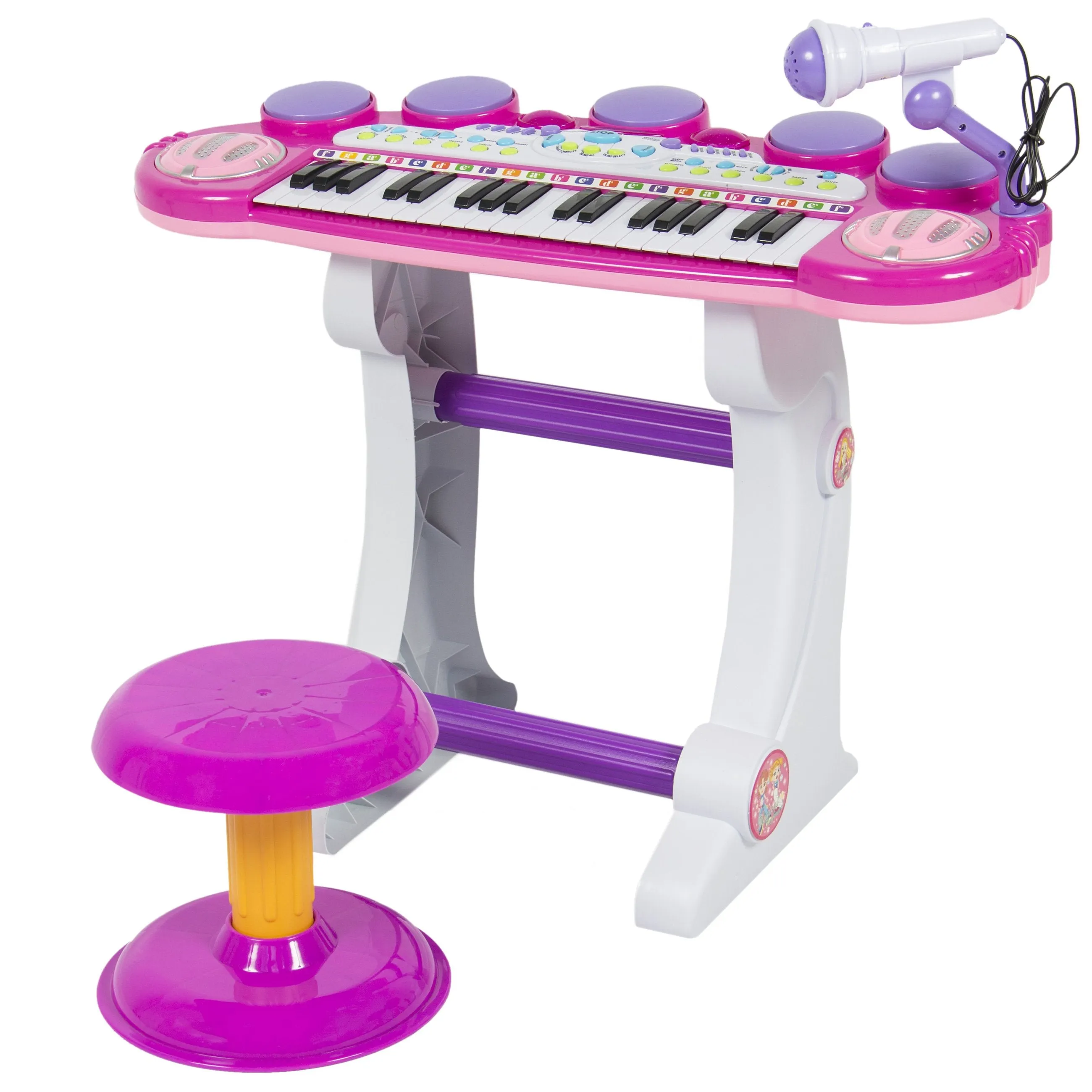 37-Key Kids Electric Keyboard w/ Microphone, Stool