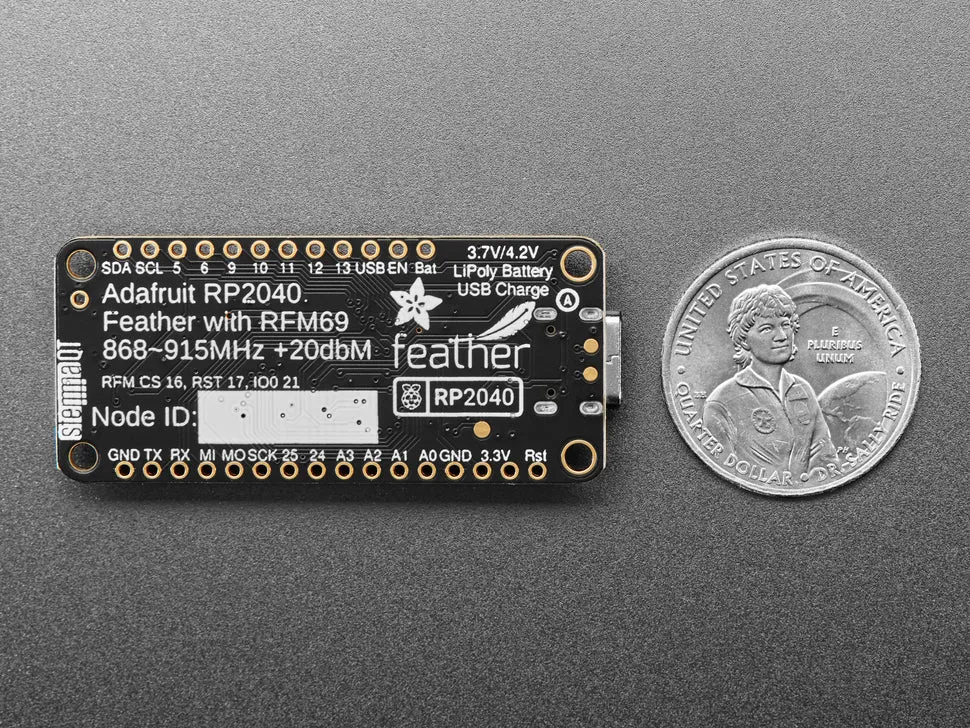 Adafruit Feather RP2040 RFM69 Packet Radio - 868 or 915MHz - RadioFruit