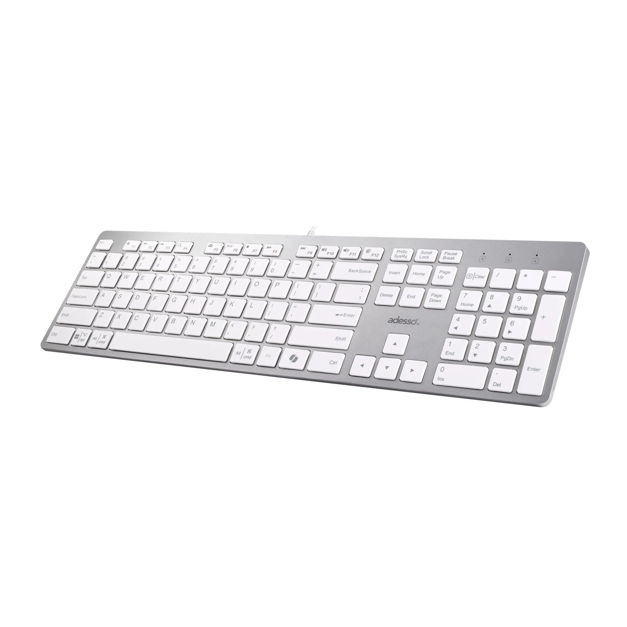 Adesso Multi-OS Scissor switch Desktop keyboard - White - 15-12856