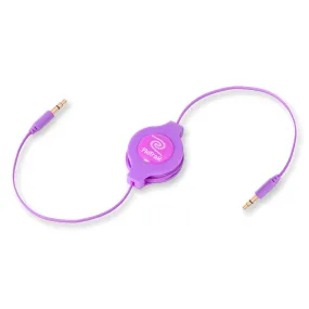 Audio Auxiliary Cable | Aux Cord | Retractable Cord | Purple