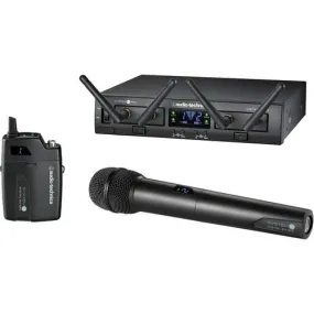 Audio-Technica ATW-1312 System 10 Pro Rack-Mount Digital Unipak Handheld Combo System 24 Ghz