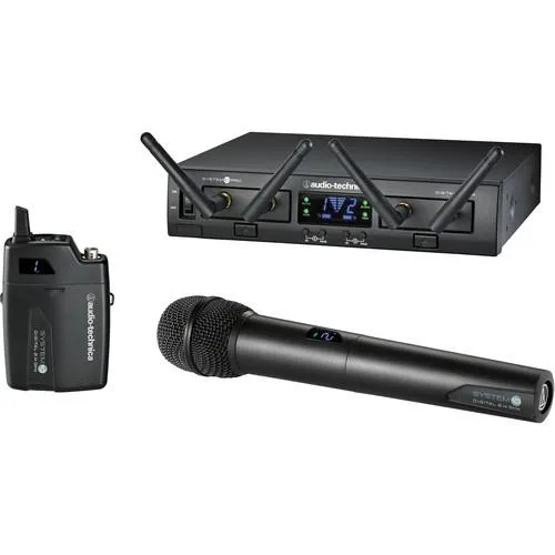 Audio-Technica ATW-1312 System 10 Pro Rack-Mount Digital Unipak Handheld Combo System 24 Ghz