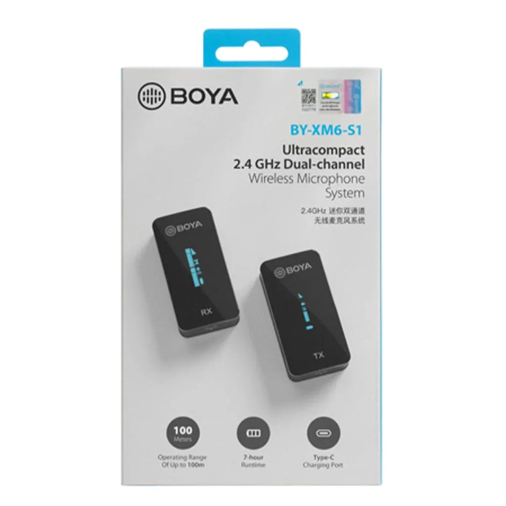 Boya BY-XM6-S1 Ultra-compact 2.4GHz Wireless Microphone Single Kit