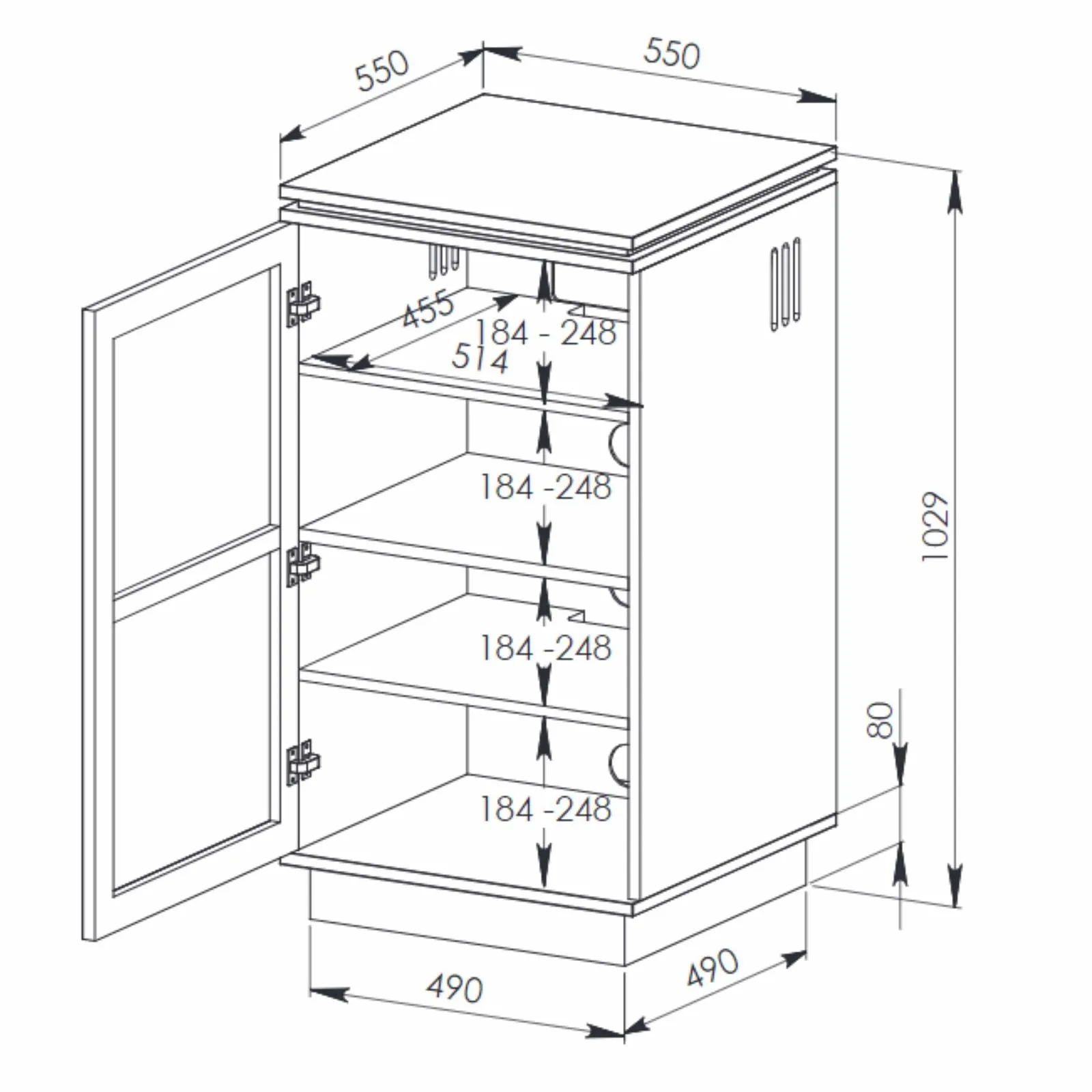 BROADWAY HiFi BLACK Oak Entertainment Rack by Tauris™