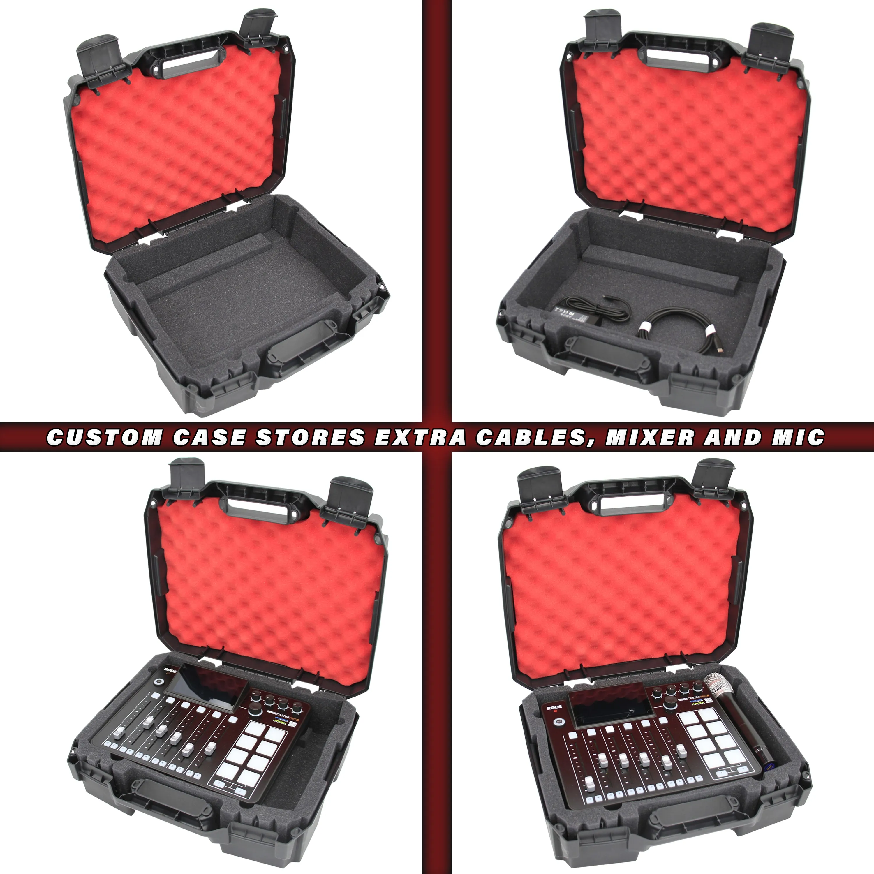 CASEMATIX Hard Case Compatible With Rode Rodecaster Pro 2 Podcast Mixer , Podcaster Wireless Microphones and Adapters - Impact Resistant Exterior