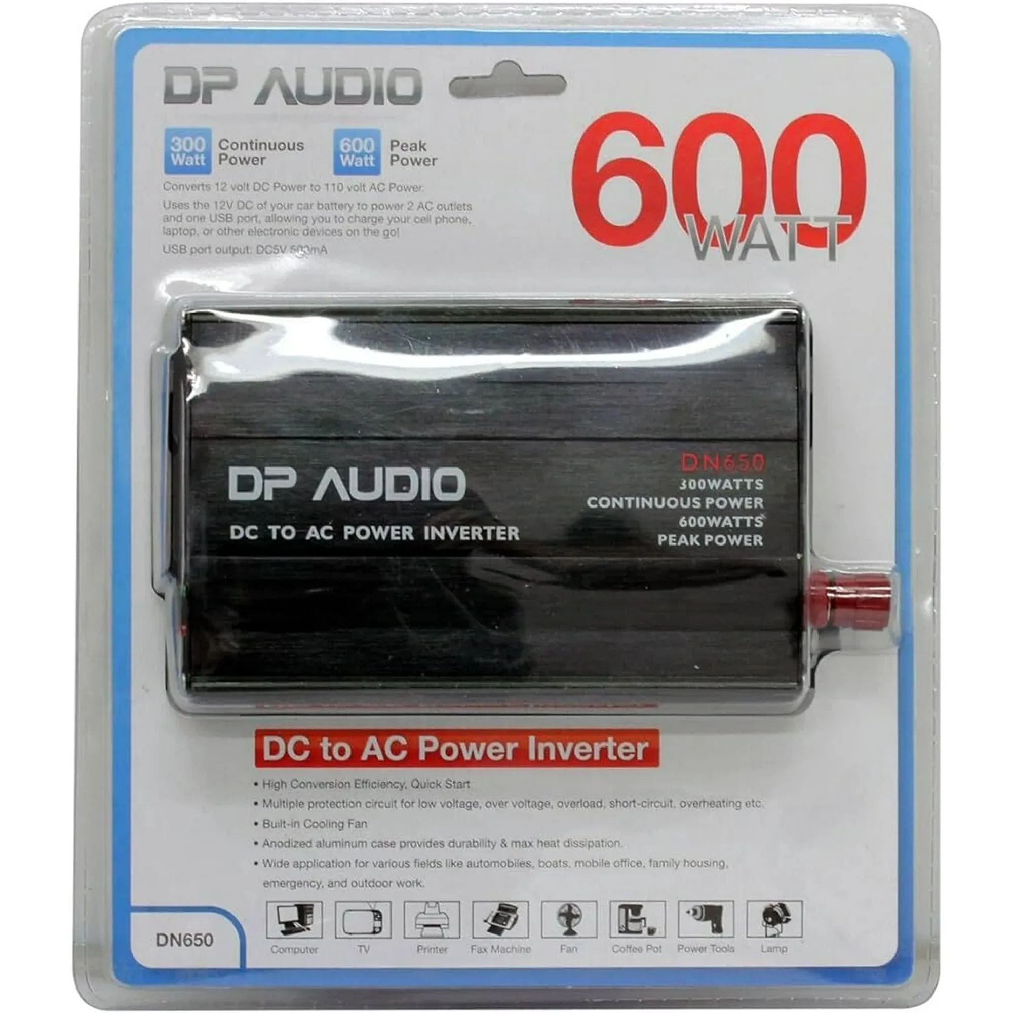 DP Audio DN650 600-Watts DC to AC Power Inverter