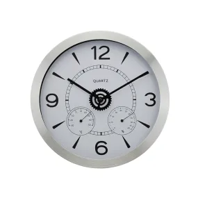 Elisha Silver Plastic Clock 30cm