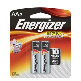 Energizer E91BP-2 AA Size Alkaline General Purpose Battery, AA - Alkaline - 1.5 V DC - 6-2 Packs (12 Batteries Total)