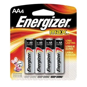 Energizer Max E91BP4 Alkaline AA Batteries - 4PCS