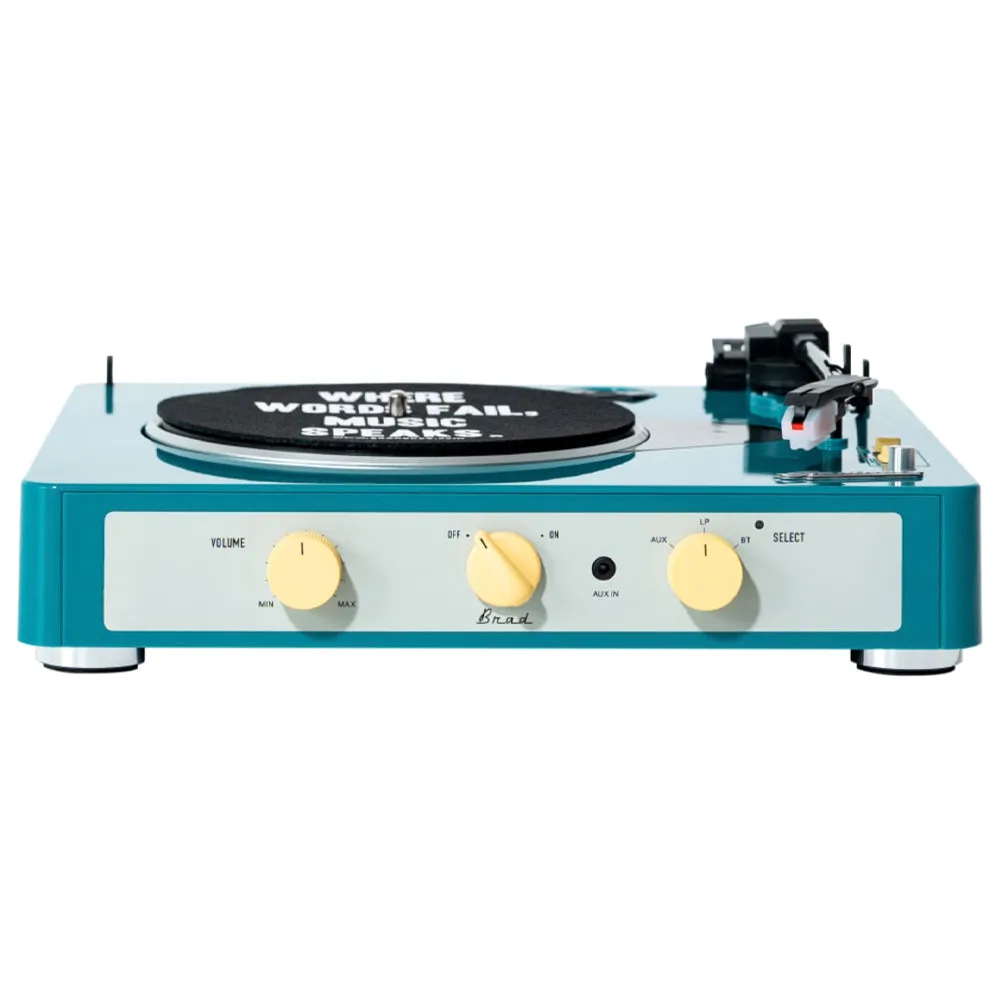 Gadhouse Brad MKII Record Player - Green   Entertainment Stand Bundle - Black