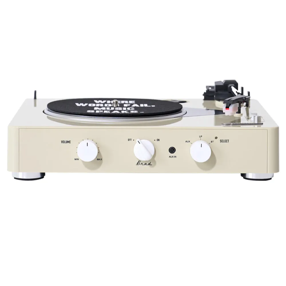 Gadhouse Brad MKII Record Player - Ivory   Bundled Record Storage Crate