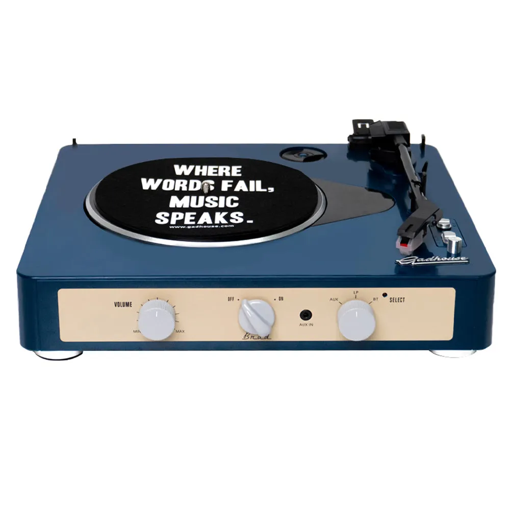 Gadhouse Brad MKII Record Player - Navy   Entertainment Stand Bundle - Black