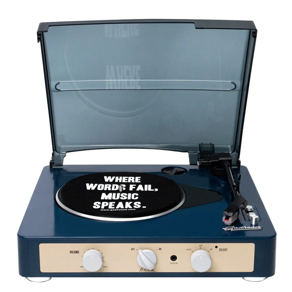 Gadhouse Brad MKII Record Player - Navy   Entertainment Stand Bundle - Black