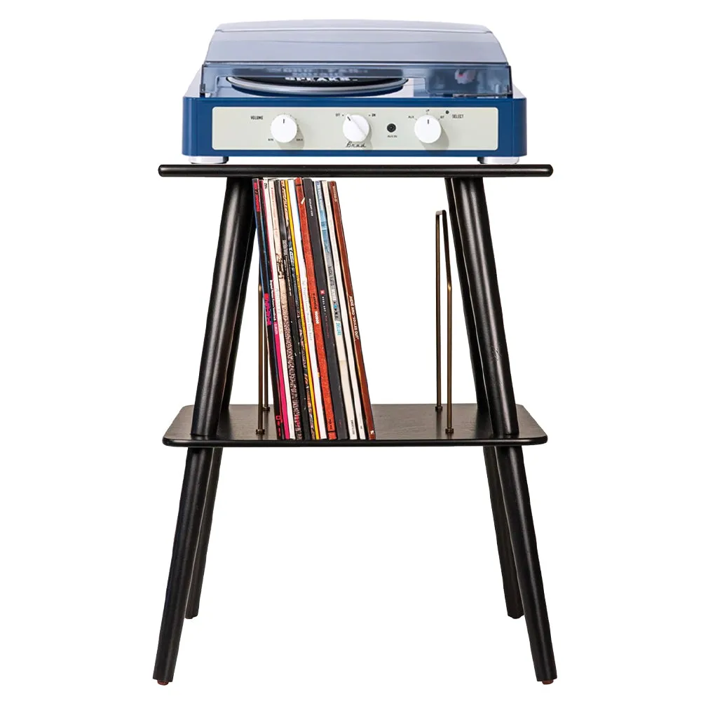 Gadhouse Brad MKII Record Player - Navy   Entertainment Stand Bundle - Black