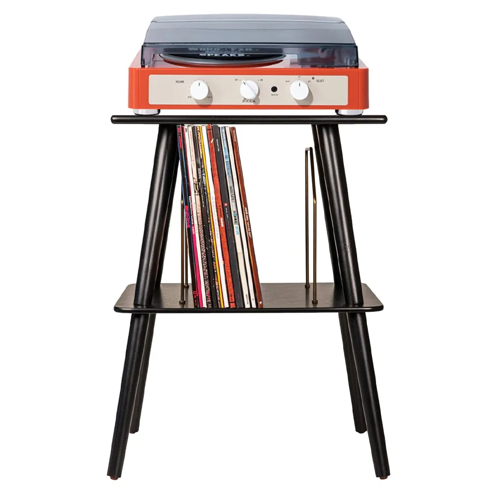 Gadhouse Brad MKII Record Player - Tangerine   Entertainment Stand Bundle - Black