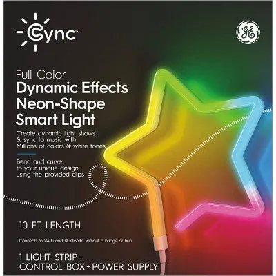 10-Foot GE Cync Dynamic Effects LED Neon Rope Light – Versatile Indoor/Outdoor Decorative Lighting for Parties, Events, and Home Décor