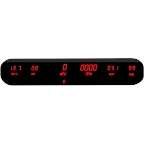 Intellitronix LED Digital Gauge Cluster - Speedometer/Tachometer/Voltmeter/Oil Pressure/Water Temperature/Fuel Level - Red LED - Black