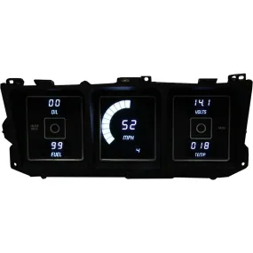 Intellitronix LED Digital Gauge Cluster - White LED - Black - Fullsize Ford Truck 1973-79