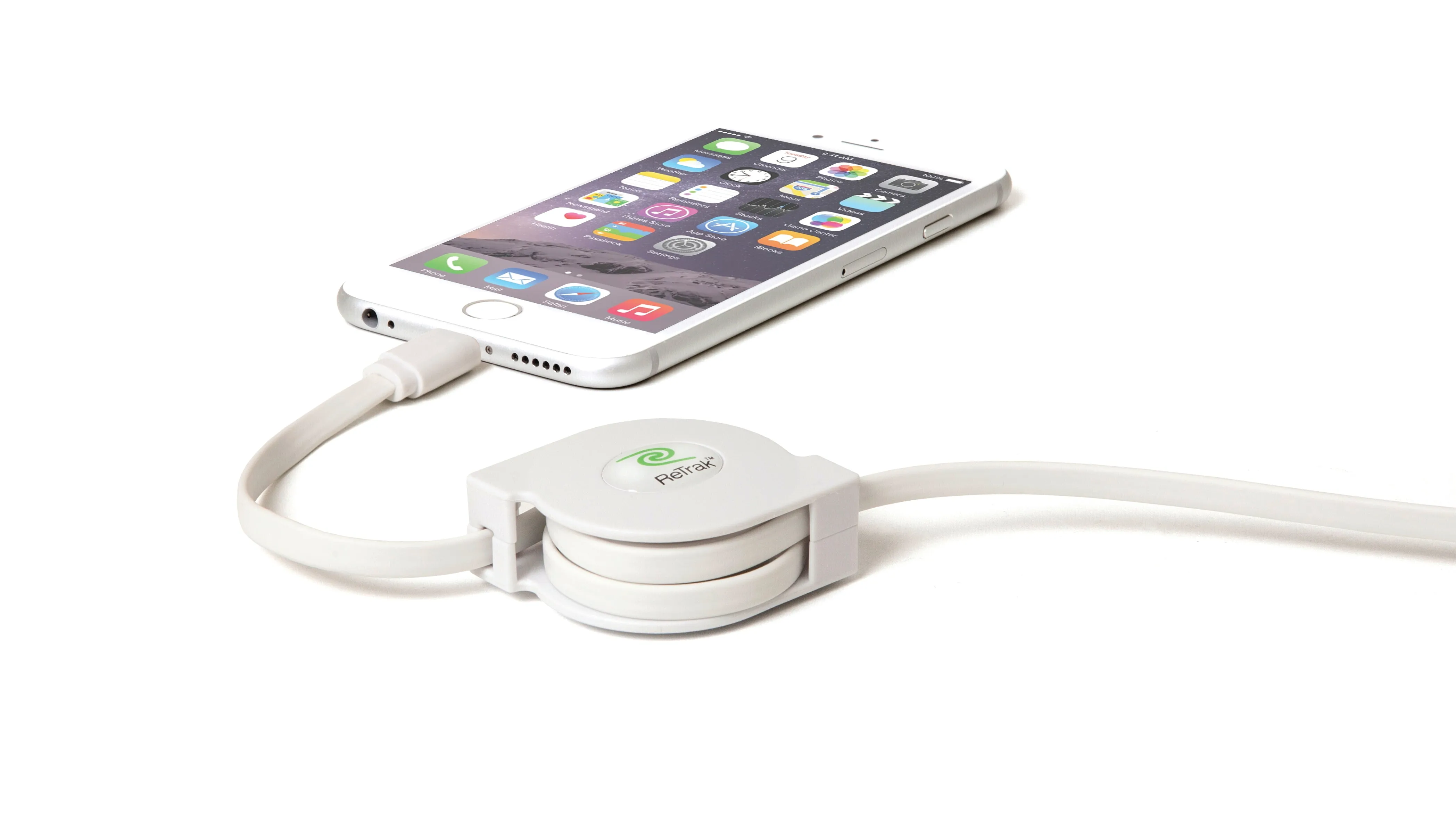 Lightning Charging Cable | Retractable Lightning Cable | Charge & Sync | White