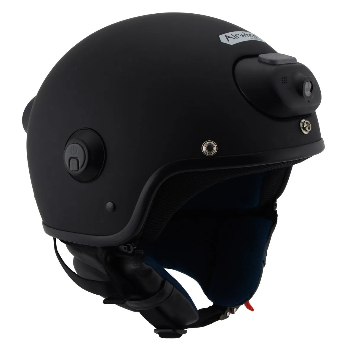 Milwaukee Performance Helmets  MPH9802DOT 'Vision' Matte Black 3/4 Open Face Helmet with HD Camera and Bluetooth System