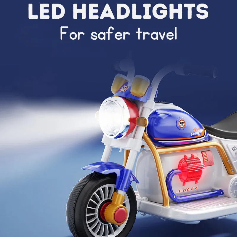 Multifunctional Electric Tricycle Motorcycle for Kids with Lights, Early Learning, and the ability to move forward and backward