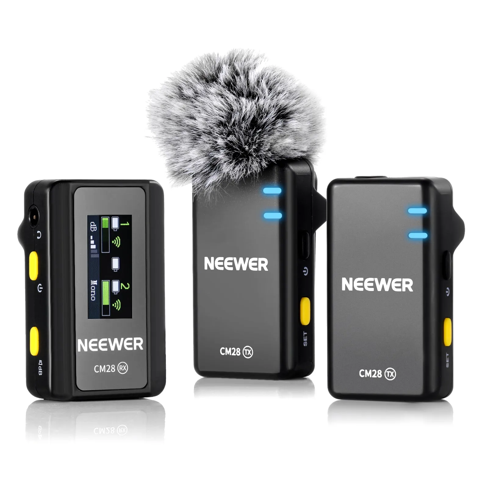 NEEWER CM28 Wireless Lavalier Lapel Microphone with Charging Case