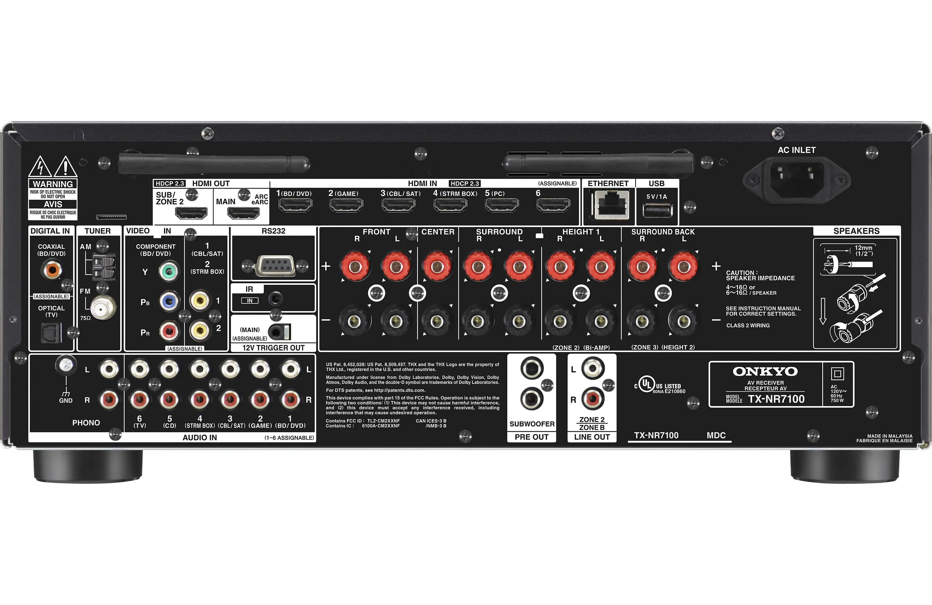 Onkyo TX-NR7100 9.2 Channel 8K A/V Receiver