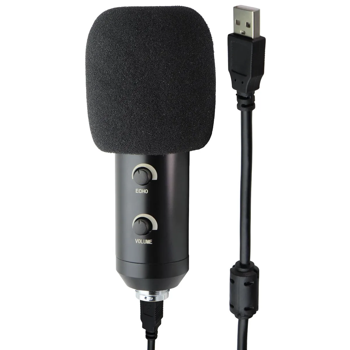 Professional Plug & Play PC Computer Podcast Condenser Microphone - Black