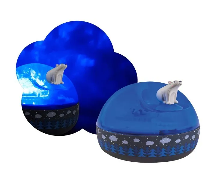 Trousselier Night Light Northern Lights Projector with Music- Bear on Ice