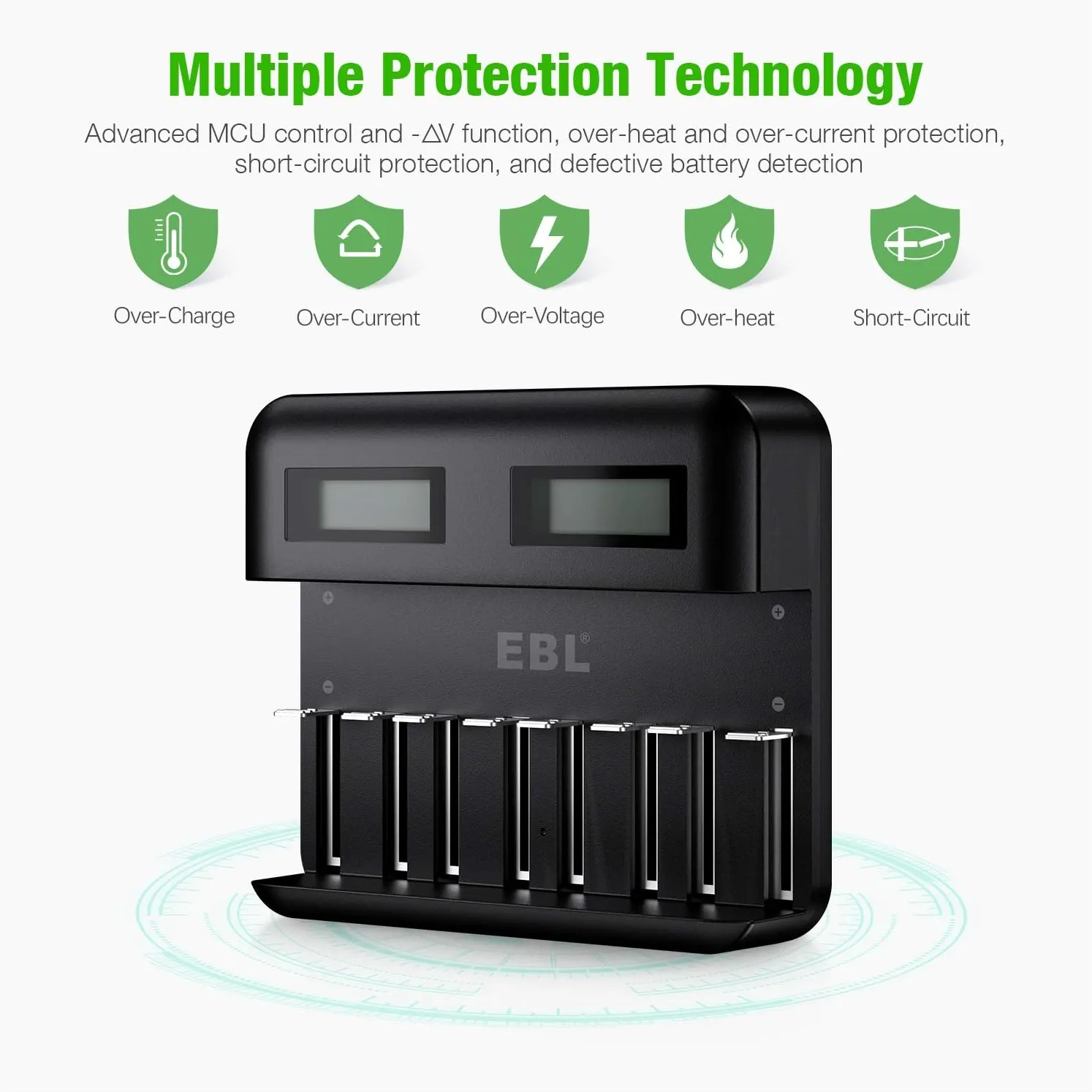 Universal Battery Charger - AA AAA C D Battery Charger for Rechargeable Batteries Ni-MH with 2A USB Port, Type C Input, Fast Charger