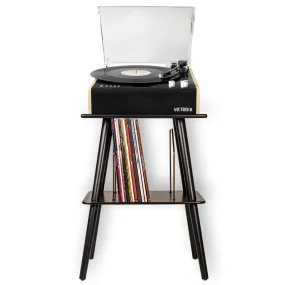 Victrola Eastwood Turntable   Entertainment Stand Bundle - Black