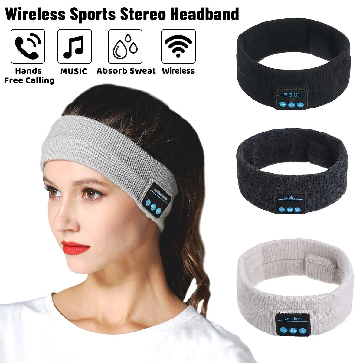 Wireless bluetooth 5.0 Earphones Sleeping Eye Mask Music player / Sports headband Travel Headset Speakers Built-in Speakers Mic