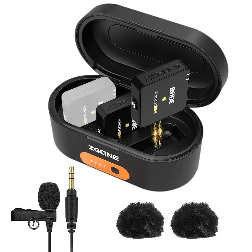 ZGCine ZG-R30 Charging Case with Rode Wireless GO II Single Channel   Omni Lavalier Microphone System/Recorder Kit - Bundle